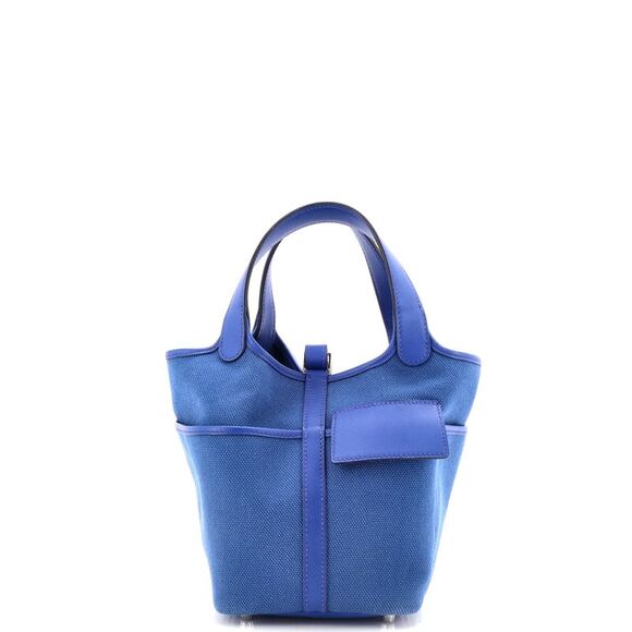 Hermes Cargo Picotin Lock Bag Canvas and Swift PM Blue - Picture 3 of 8